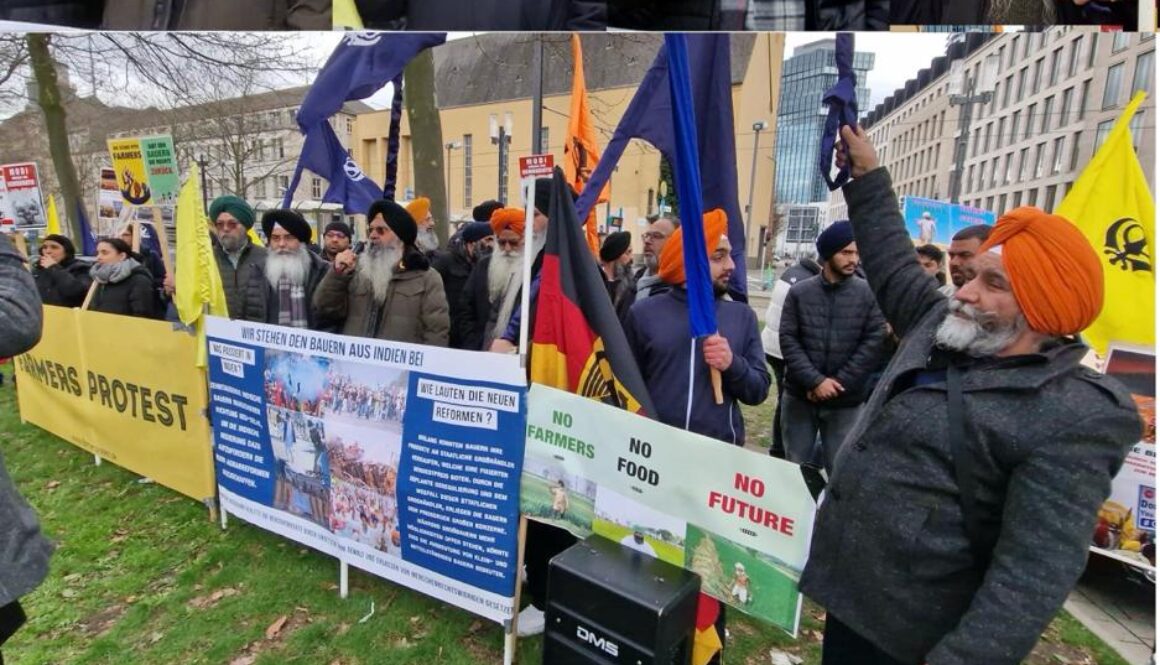 ਜਰਮਨ ਦੇ ਸਿੱਖਾਂ ਵੱਲੋਂ ਭਾਰਤੀ ਦੂਤਾਵਾਸ ਸਾਹਮਣੇ ਕਿਸਾਨਾਂ ਉੱਤੇ ਢਾਹੇ ਜਾ ਰਹੇ ਜਬਰ ਜ਼ੁਲਮ ਦੇ ਖਿਲਾਫ ਰੋਹ ਮੁਜ਼ਾਹਰਾ ਕਰਕੇ ਕਿਸਾਨਾਂ ਦੇ ਹੱਕ ਵਿੱਚ ਕੀਤੀ ਅਵਾਜ ਬਲੰਦ 