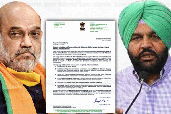 MP Gurjit Aujla writes to Union Home Minister Amit Shah: Demands deployment of CISF at Sri Darbar Sahib.