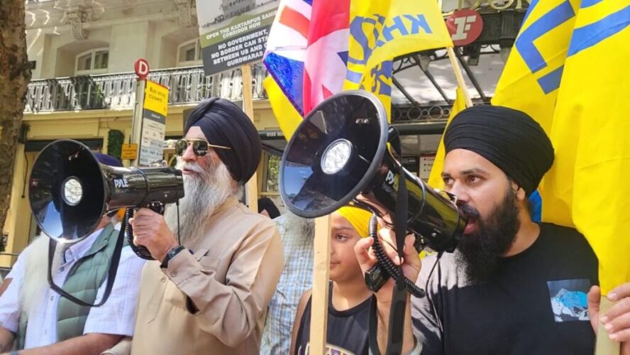 Strong Sikh Protest Outside Indian Embassy in London on Independence Day