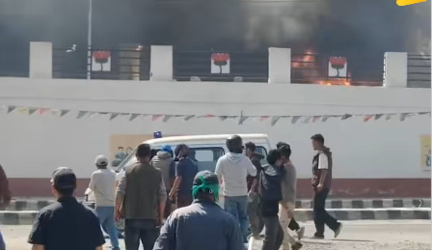 Massive Protest in Leh Demanding Statehood for Ladakh, BJP Office Set on Fire