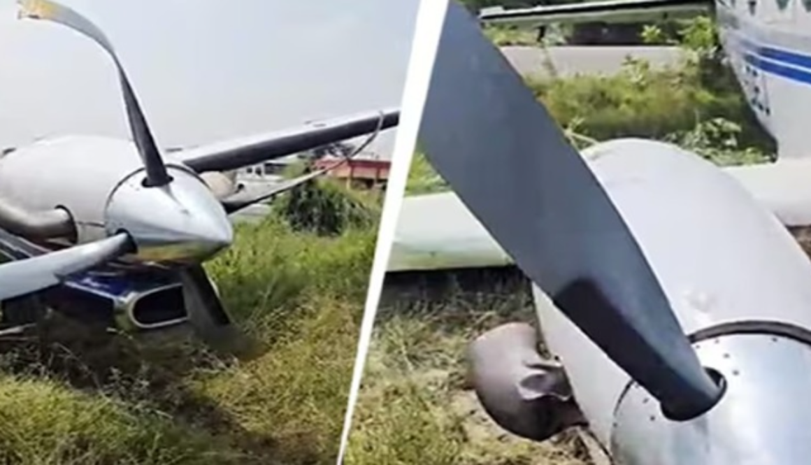 Private plane crash in Farrukhabad, Uttar Pradesh: Aircraft fell into bushes shortly after takeoff from the runway; pilot and passenger safe.