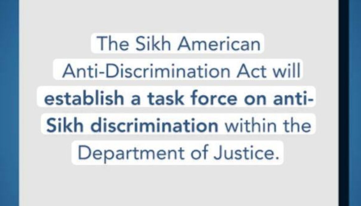 Sikh American Anti-Discrimination Act Introduced: Task Force on Anti-Sikh Hate in US DOJ