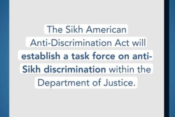 Sikh American Anti-Discrimination Act Introduced: Task Force on Anti-Sikh Hate in US DOJ