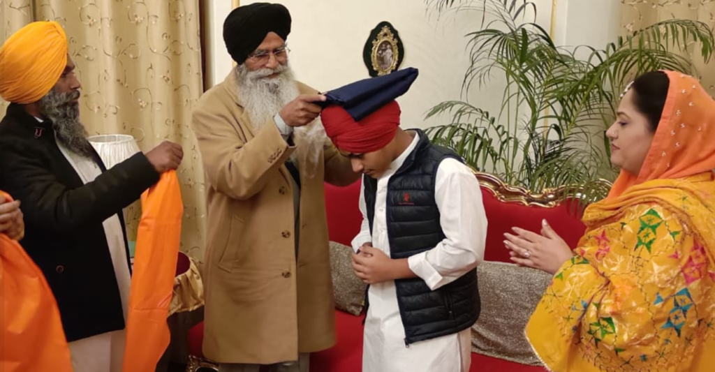 SGPC President Harjinder Dhami Bestows Panthic Dastar on Nabha Royal Prince Abheyuday Pratap Singh