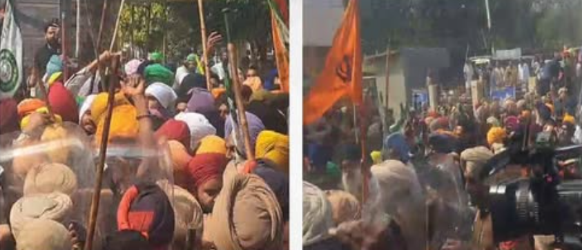 Lathi Charge on Protesters in Samana