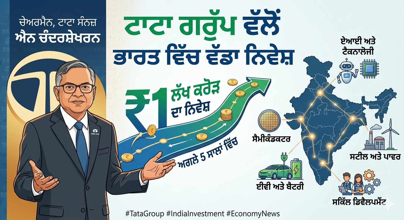 “Tata Group to Invest ₹1 Lakh Crore in India Over Next 5 Years”