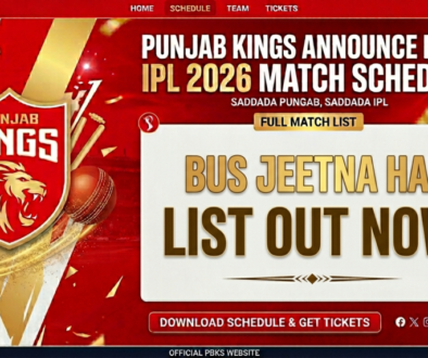 Punjab Kings IPL 2026 Schedule match list