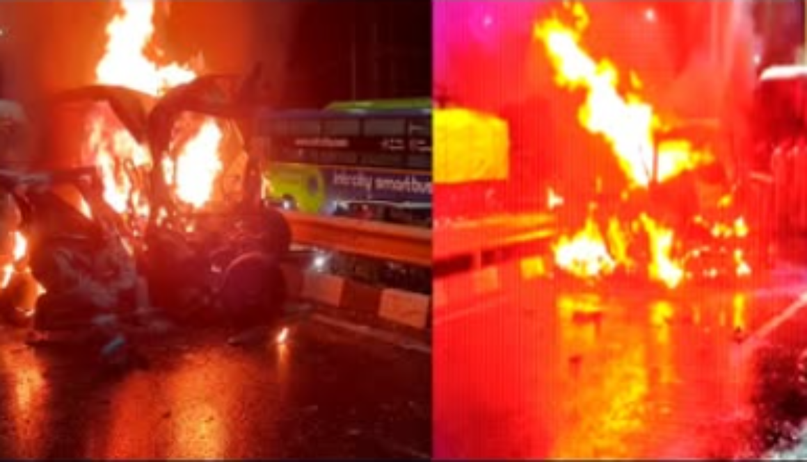 Panipat Delhi Highway Accident bus van crash fire