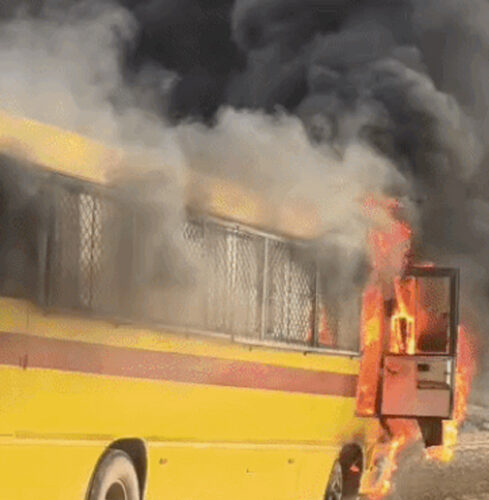 school bus fire