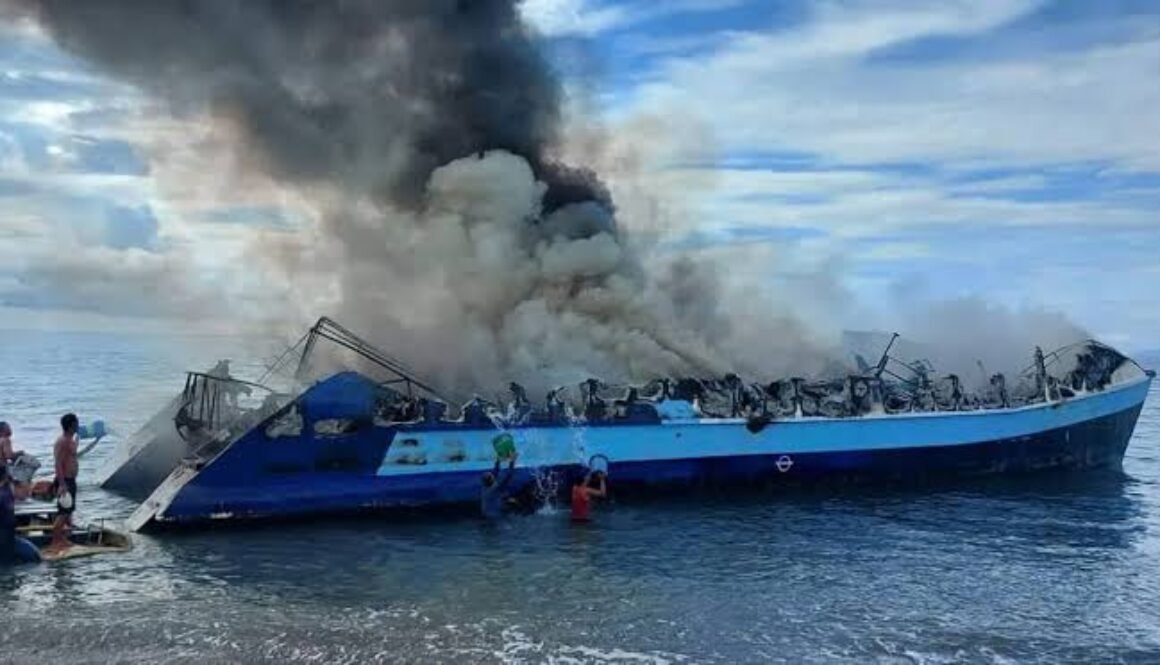 ship fire ferry