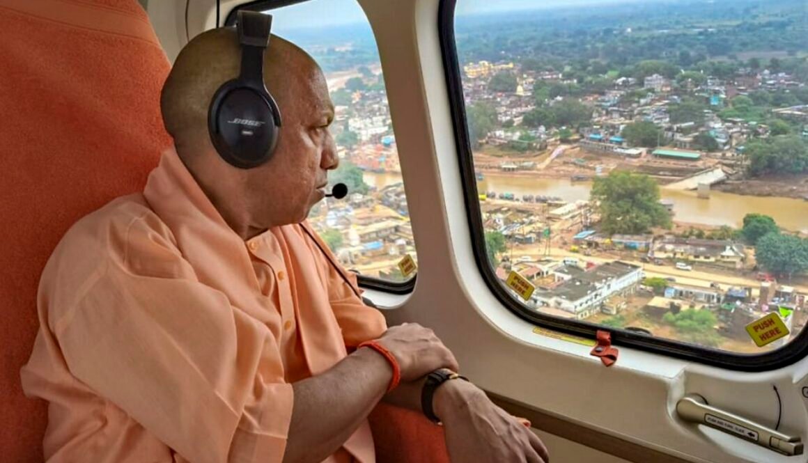 CM Yogi conducts aerial survey